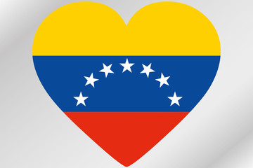 Flag Illustration of a heart with the flag of  Venezuela