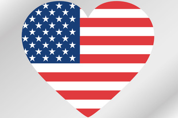 Flag Illustration of a heart with the flag of  United States of