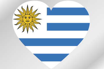 Fototapeta premium Flag Illustration of a heart with the flag of Uruguay