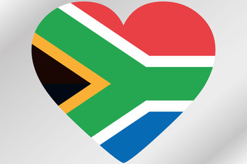 Fototapeta premium Flag Illustration of a heart with the flag of South Africa