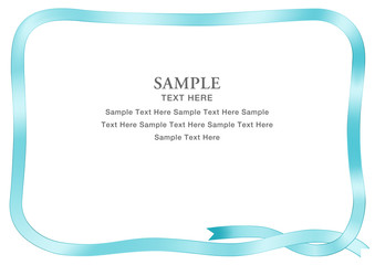 柔らかいリボンのフレーム（ブルー色）