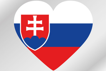 Fototapeta premium Flag Illustration of a heart with the flag of Slovakia