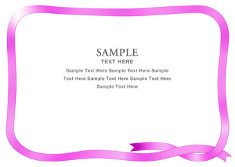 柔らかいリボンのフレーム（ピンク色）