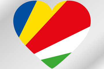 Flag Illustration of a heart with the flag of  Seychelles