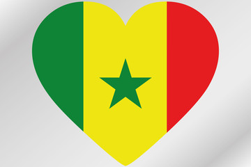Flag Illustration of a heart with the flag of  Senegal