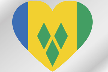 Flag Illustration of a heart with the flag of  Saint Vincents an