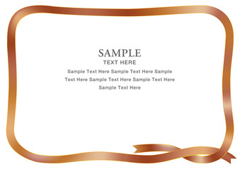 柔らかいリボンのフレーム（濃茶色）