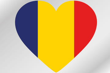 Fototapeta premium Flag Illustration of a heart with the flag of Romania