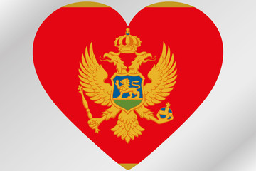 Flag Illustration of a heart with the flag of  Montenegro