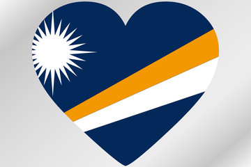 Fototapeta premium Flag Illustration of a heart with the flag of Marshall Islands