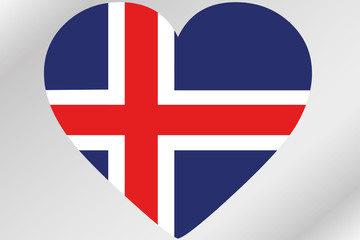 Obraz premium Flag Illustration of a heart with the flag of Iceland