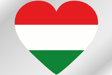 Flag Illustration of a heart with the flag of  Hungary