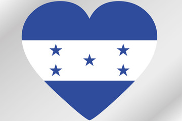 Flag Illustration of a heart with the flag of  Honduras