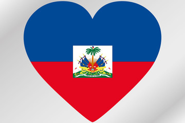 Flag Illustration of a heart with the flag of  Haiti