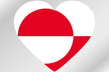 Flag Illustration of a heart with the flag of  Greenland