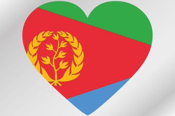 Fototapeta premium Flag Illustration of a heart with the flag of Eritrea