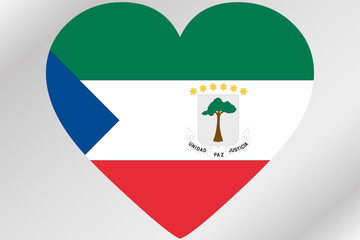 Flag Illustration of a heart with the flag of  Equitorial Guinue
