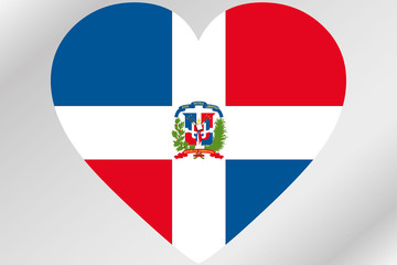 Obraz premium Flag Illustration of a heart with the flag of Dominican Republi