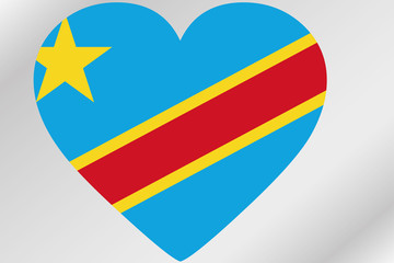 Flag Illustration of a heart with the flag of  Democratic Republ