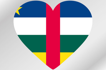 Flag Illustration of a heart with the flag of  Central African R