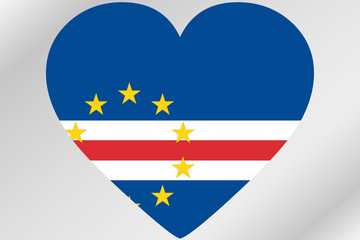 Flag Illustration of a heart with the flag of  Cape Verde