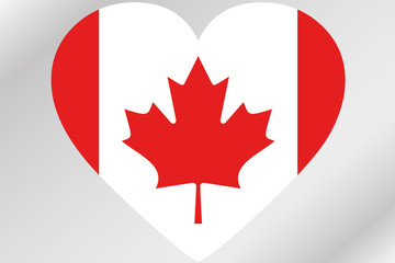 Flag Illustration of a heart with the flag of  Canada