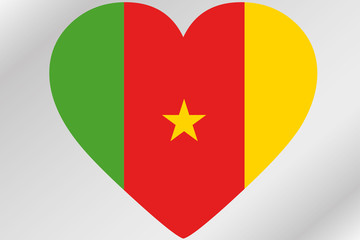 Flag Illustration of a heart with the flag of  Cameroon