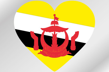 Flag Illustration of a heart with the flag of  Brunei