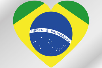 Flag Illustration of a heart with the flag of  Brazil