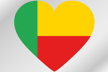 Flag Illustration of a heart with the flag of  Benin