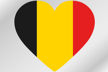 Fototapeta premium Flag Illustration of a heart with the flag of Belgium