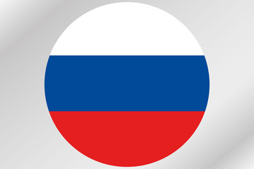 Flag Illustration within a circle of the country of  Russia
