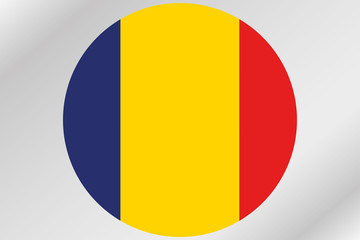 Fototapeta premium Flag Illustration within a circle of the country of Romania