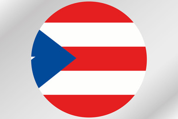 Flag Illustration within a circle of the country of  Puerto Rico