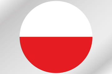 Flag Illustration within a circle of the country of  Poland