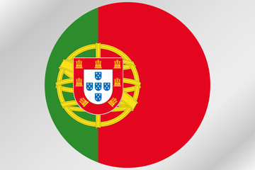 Obraz premium Flag Illustration within a circle of the country of Portugal