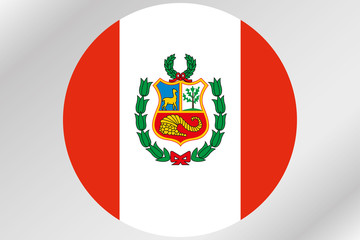 Flag Illustration within a circle of the country of  Peru