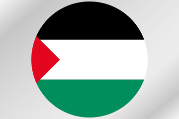 Flag Illustration within a circle of the country of  Palestine