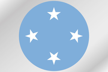 Flag Illustration within a circle of the country of  Micronesia