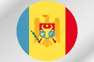 Flag Illustration within a circle of the country of  Moldova