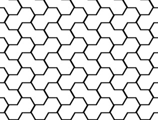 Design seamless monochrome hexagon geometric pattern