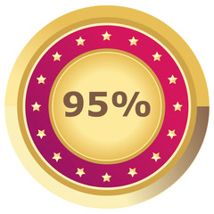 Prozent Button pink auf weißem Hintergrund