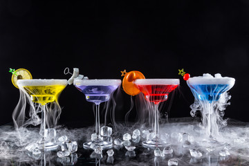 Martini drinks with smoked effect