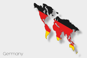 3D Isometric Flag Illustration of the country of  Germany