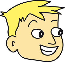 Happy blonde boy face
