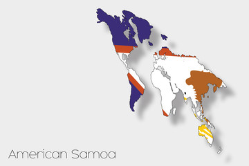 3D Isometric Flag Illustration of the country of  American Samoa
