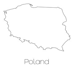 Country Shape isolated on background of the country of Poland