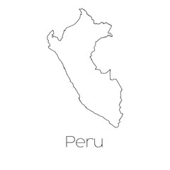 Country Shape isolated on background of the country of Peru