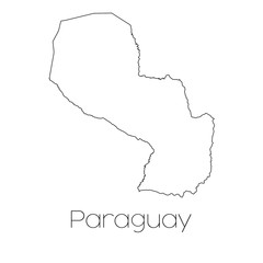 Country Shape isolated on background of the country of Paraguay