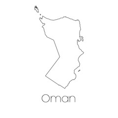 Country Shape isolated on background of the country of Oman